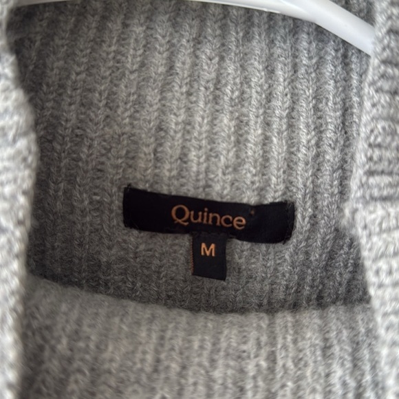 Quince Australian Merino Wool Relaxed Turtleneck Sweater Dress Heather Grey - Picture 6 of 10